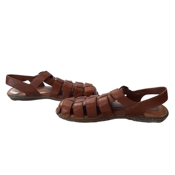 Born Mens Fisherman Sandals Genuine Leather Brown Slip On Shoes Mens 9 Beach - Picture 6 of 12